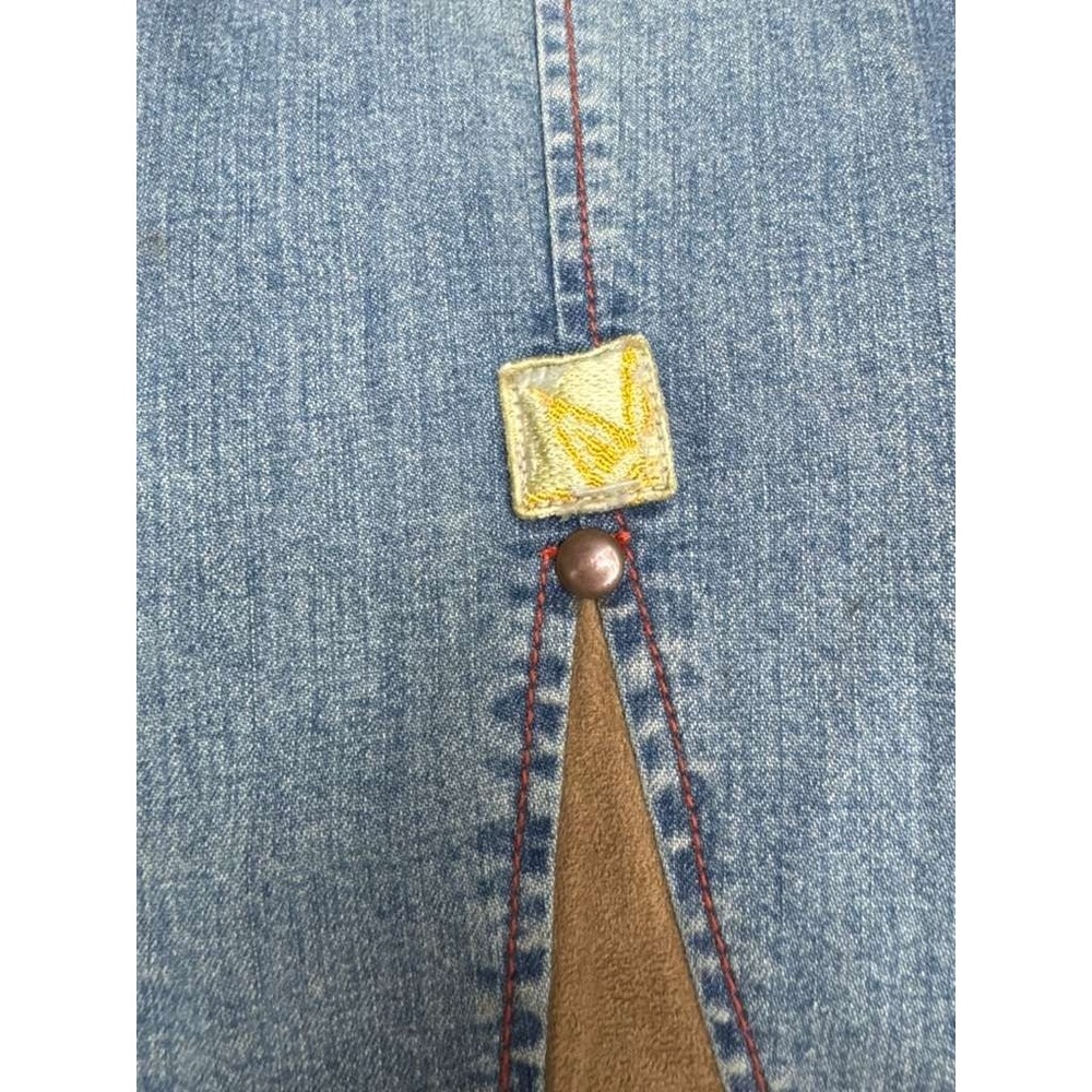 NWD Johnny Blaze Flame Stretch‎ Denim Jacket Light Sandblast Womens Size M - Picture 8 of 16